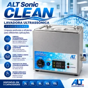 LAVADORA ULTRASSÔNICA ALT SONIC CLEAN – 3L, 6L, 9L, 10L E 15L